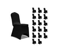 Vidaxl Housses Ã©Lastiques De Chaise Noir 18 Pcs