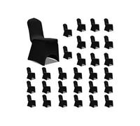 Vidaxl Housses Ã©Lastiques De Chaise Noir 30 Pcs
