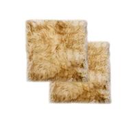 vidaXL Coussins de chaise 2 pcs Mélange de marron Mouton Véritable