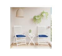 vidaXL Lot de 2 Coussins de Chaise, Galette de Siège avec Jeux de Cordes, Coussin d'Extérieur Imperméable, Bleu 40x40x7 cm Tissu Oxford