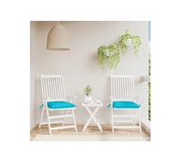 Stoelkussens 2 st 50x50x7 cm stof turquoise361561