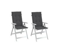 vidaXL Stoelkussens 2 st hoge rug 120x50x4 cm stof gemêleerd antraciet4002409 Anthracite
