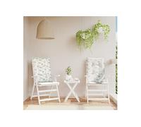 Stoelkussens 2 st hoge rug bladpatroon stof361262