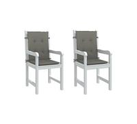 vidaXL Lot de 2 Coussins de Chaise à Dossier Bas, Oreillers de Balcon, Coussins de Sièges Patio Jardin Terrasse Extérieur, Gris Foncé Mélangé