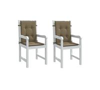 Lot de 2 Coussins de Chaise à Dossier Bas, Oreillers de Balcon, Coussins de Sièges Patio Jardin Terrasse Extérieur, Taupe Mélangé Tissu