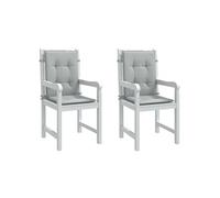 Vidaxl Lot De 2 Coussins De Chaise À Dossier Bas, Oreillers De Balcon, Coussins De Sièges Patio Jardin Terrasse Extérieur, 4002445 Multicolore