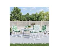 Stoelkussens 2 st lage rug bladpatroon oxford stof377708