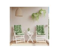 Stoelkussens 2 st lage rug bladpatroon oxford stof377728