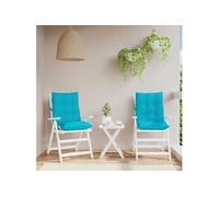 Stoelkussens 2 st lage rug oxford stof turquoise377734