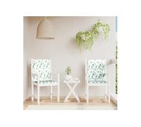 Stoelkussens 2 st lage rug stof bladpatroon361328