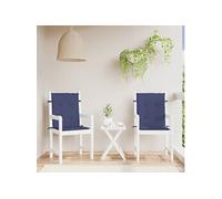 Coussins de chaise à dossier bas lot de 2 bleu marine tissu