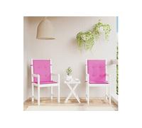vidaXL Coussins de Chaise à Dossier Bas Lot de 2 Rose Tissu, Coussin, Coussin de Chaise, Coussin de siège, Coussin de canapé, Coussin d'extérieur