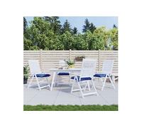 Vidaxl Coussins De Chaise Lot De 4 Bleu 40x40x7 Cm Tissu Oxford