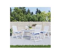 Coussins de chaise 4 pcs rayures bleues et blanches 50x50x7 cm vidaXL vidaXL