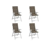vidaXL Stoelkussens 4 st hoge rug 120x50x4 cm stof gemÃªleerd taupe4002437 Taupe