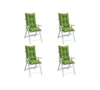 Stoelkussens 4 st hoge rug 120x50x7 cm stof gemÃªleerd groen4002362