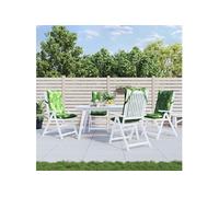 vidaXL Lot de 4 Coussins de Chaise à Dossier Haut, Galette de Siège Imperméable, Coussin d'Extérieur Anti-Glissement Jardin Terrasse, Modèle de Feuille