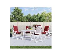 vidaXL Coussins de chaise à dossier haut – Lot de 4 377630, imperméable anti-glissement bordeaux