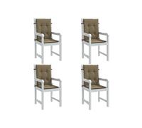 vidaXL Coussins de chaise Lot de 4 dossier bas 100x50x4 cm tissu taupe mélangé pour extérieur
