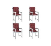 vidaXL Stoelkussens 4 st lage rug 100x50x4 cm stof gemÃªleerd wijnrood4002473 Rouge G