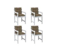 Stoelkussens 4 st lage rug 100x50x7 cm stof gemÃªleerd taupe4002404