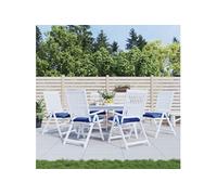 vidaXL Coussins de chaise Lot de 6 40x40x7 cm tissu Oxford bleu