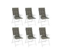vidaXL Lot de 6 Coussins de Chaise à Dossier Haut, Oreillers de Balcon, Coussins de Sièges Patio Jardin Terrasse Extérieur, 4002417