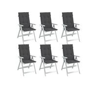 vidaXL Lot de 6 Coussins de Chaise à Dossier Haut, Oreillers de Balcon, Coussins de Sièges Patio Jardin Terrasse Extérieur, 4002411
