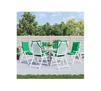 Lot de 6 Coussins de Chaise à Dossier Haut, Galette de Siège Imperméable, Coussin d'Extérieur Anti-glissement Jardin Terrasse, Vert Tissu Oxford