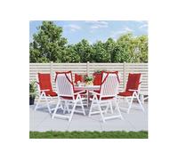 vidaXL Coussins de chaise à dossier haut 377622 en tissu Oxford lot de 6 rouge