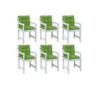 vidaXL Coussins de chaise à dossier bas lot de 6 vert mélangé tissu