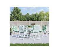 Stoelkussens 6 st lage rug bladpatroon oxford stof377709