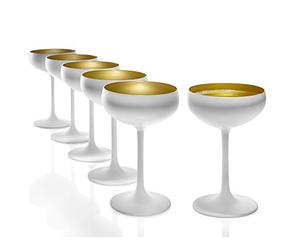 Stölzle Lausitz Bol à champagne en verre Elements, 6 pièces, blanc