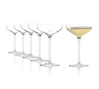 Stölzle Lausitz Coupes à Champagne SWING Lot de 6, 300ml - Verres à Champagne pour Vin Mousseux & Cocktails - Coupes en Cristal de Haute Qualité - Résistant aux Chocs & Lavable au Lave-Vaisselle