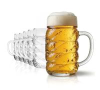 Stölzle Lausitz Diamond chopes à bière avec écusson 300 ml, lot de 6 | Chopes à bière robustes avec écusson pour 0,3 L, en verre sodocalcique, résistantes aux chocs, lave-vaisselle