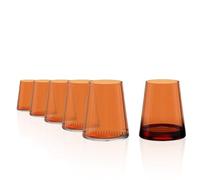 Stölzle Lausitz Gobelet à Vin Blanc Symphony Orange Lot de 6, 400 ml - Polyvalents Vin Blanc, Eau, Jus & Cocktails - Gobelets Cristal - Lavable au Lave-Vaisselle & Résistants aux Chocs