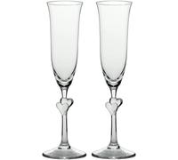 Stölzle Lausitz L'Amour Verres à Champagne Rouges Set de 2 175 ml - Flûtes Élégantes en Cristal Idéales pour le Prosecco & Vin Mousseux - Verres en Cristal Sans Plomb - Lavables au Lave-Vaisselle