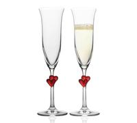 artwork Flûtes à Champagne L'Amour de Stölzle Lausitz avec des Cœurs Rouges, Lavables au Lave-vaisselle, pour Les Plus Beaux Moments à Deux Accompagnés de Champagne, 175 ml, Lot de 2