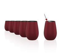 Stölzle Lausitz Elements Lot de 6 verres de 465 ml - Verres à cocktail - Passe au lave-vaisselle - Haute résistance aux chocs - Verres universels comme verres à eau, à jus - Rouge et noir