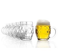 STÖLZLE LAUSITZ Oberglas Tübinger Augenkanne chope à bière 0,4l I lot de 6 pièces I verre à bière traditionnel à poignée I lavable au lave-vaisselle I haute qualité I résistants aux chocs