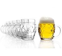 Stölzle Lausitz Oberglas Tübinger Lot de 6 chopes à bière avec plaque - 250 ml - Avec trait de remplissage - Chope à bière stable - Verre soda citron vert - Passe au lave-vaisselle