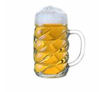 Stölzle Lausitz Pichet à bière diamant sur mesure 1 l au design diamant I 1 pièce I Pichet à bière avec anse I Verre à bière traditionnel I Passe au lavevaisselle I Pichets de qualité supérieure I