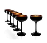 STÖLZLE LAUSITZ service de 6 coupes à Champagne noir (mat) bronze Elements I Coupes à cocktail en verre de cristal de haute qualité 230ml I Coupes passent au lave-vaisselle I résiste à la casse