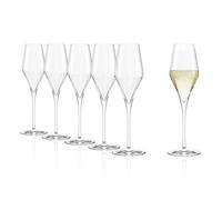 Stölzle Lausitz Symphony Flûtes à Champagne Lot de 6, 290 ml - Élégantes Flûtes Idéales pour Vin Pétillant & Prosecco - Cristal Sans Plomb, Lavable en Lave-Vaisselle & Antichoc, Fabriqué en Allemagne