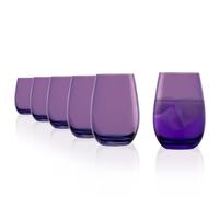 Stölzle Lausitz Verres 465 ml Violet - Lot de 6 - Lavables, Haute Résistance - Universels pour Eau, Jus, Whisky
