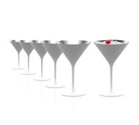 Stölzle Lausitz Grandezza Lot de 6 verres à martini en cristal Blanc mat et argenté 240 ml