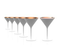 Stölzle Lausitz Verres à Cocktail Blanc/Bronze Set de 6, 240 ml - Verres Élégants pour Martini & Manhattan - Verres en Cristal Sans Plomb - Résistants au Lave-Vaisselle & aux Chocs