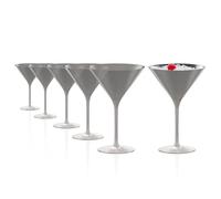 Stölzle Lausitz Verre à cocktail Elements 240ml I verres à Martini set de 6 I argent I verres à cocktail résistants au lave-vaisselle et aux chocs I en cristal de haute qualité