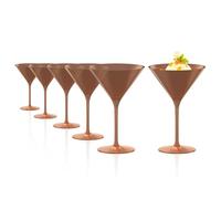 Stölzle Lausitz Verres à Cocktail Elements Bronze Set de 6, 240 ml - Verres Élégants Idéaux pour Martini & Manhattan - Verres Martini en Cristal Bronze - Lavables au Lave-Vaisselle