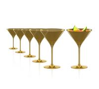Stölzle Lausitz Verres à Cocktail Elements Or Set de 6, 240 ml - Verres Élégants Idéals pour Martini & Manhattan - Verres Martini en Cristal Doré - Résistants au Lave-Vaisselle & Chocs